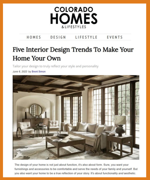 Five Interior Design Trends to make Your Home Your Own